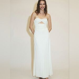 NWT ZARA White Strapless Cutout Maxi Dress - Size Small